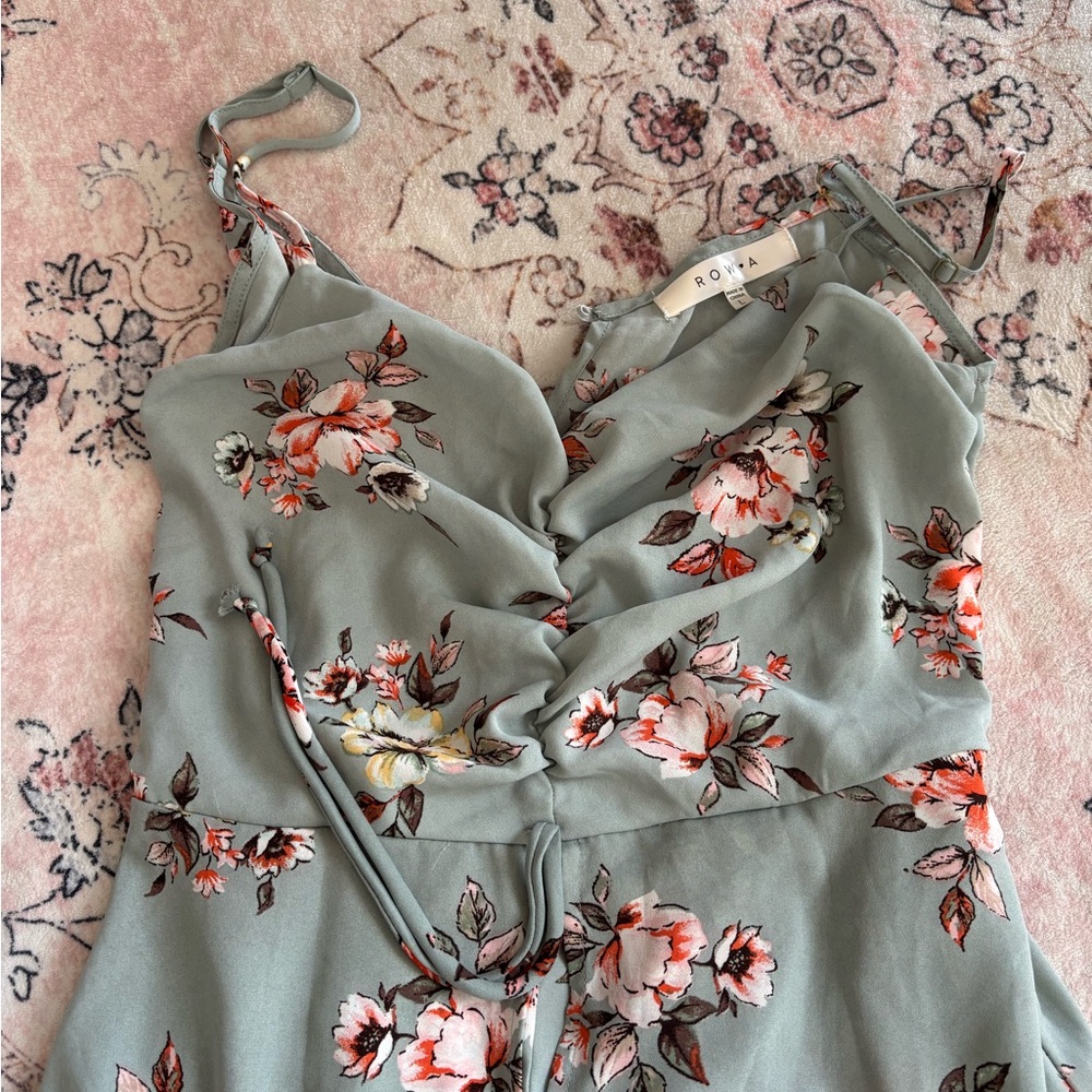 Floral Maxi Dress in Green and Pink